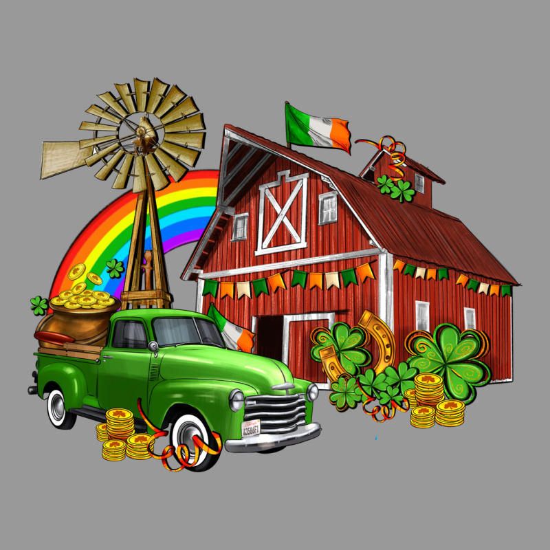 Barn St Patricks With Truck And Shamrocks Vintage Hoodie by AdoDesignShop | Teevron