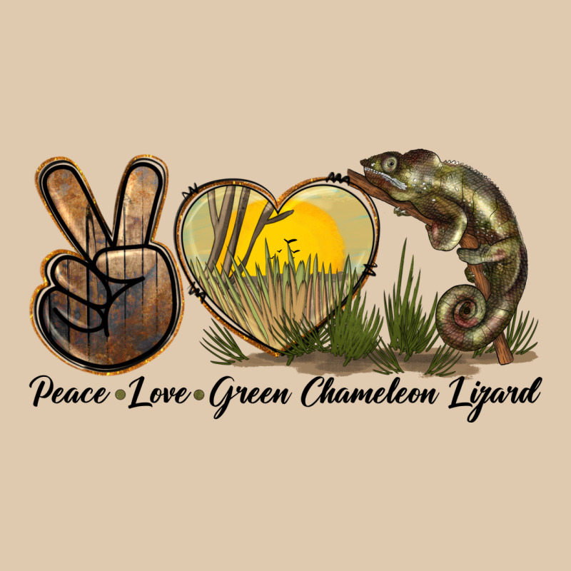 Peace Love Green Chameleon Lizard Heavyweight Sweatshirt by LillyAllenDesigns | Teevron