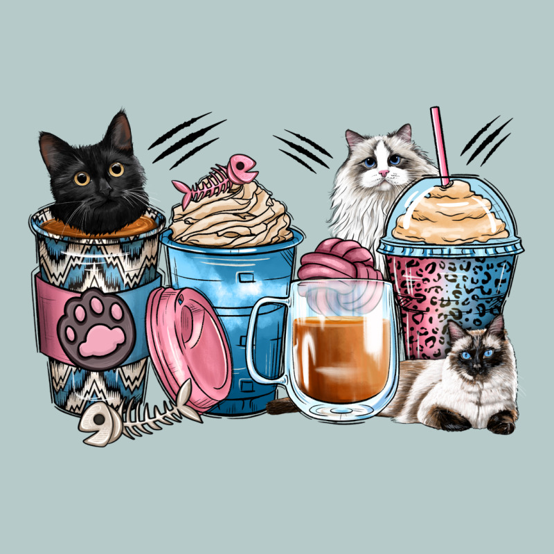 Cat Coffee Cups Heavy Core Tee by Zillion Design Studio | Teevron