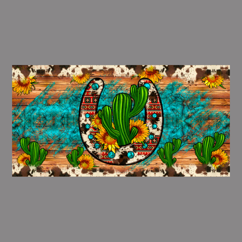Cactus Sunflower Horseshoe License Plate Vintage Tee by Artiststas | Teevron