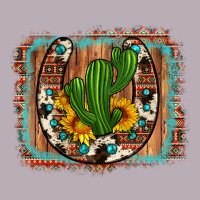 Cactus Sunflower Cowhide Horseshoe  Background Vintage Tee | Teevron
