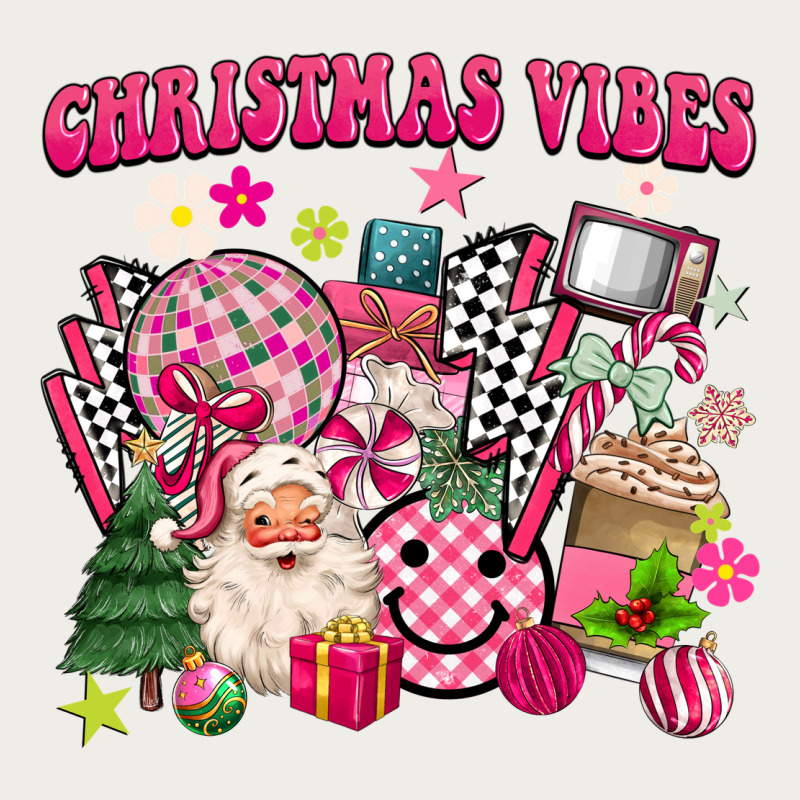 Retro Pink Christmas Vibes Zipper Hoodie by MaliasSmallBusiness | Teevron