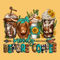 Moody Before Coffee Longhaired Cow Coffee Vintage Hoodie | Teevron