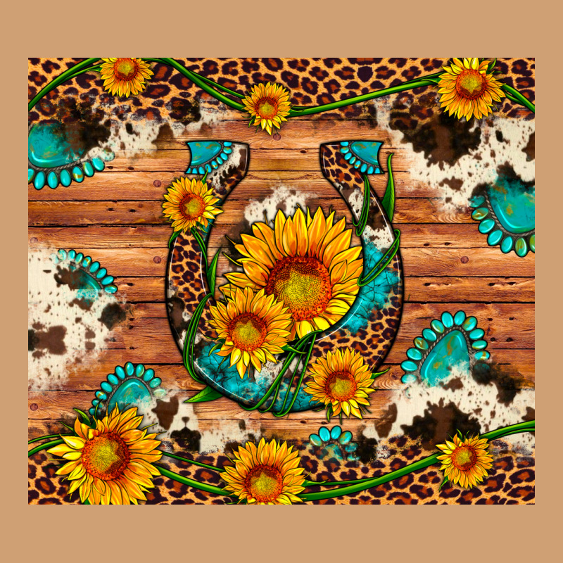 Sunflower Gemstone Leopard Cowhide Horseshoe Vintage Tee by Artiststas | Teevron