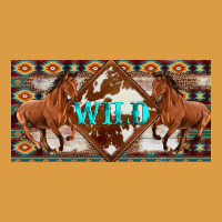 Aztec Horses And Wild With Cowhide License Plate Template Urban Heavy Tee | Teevron