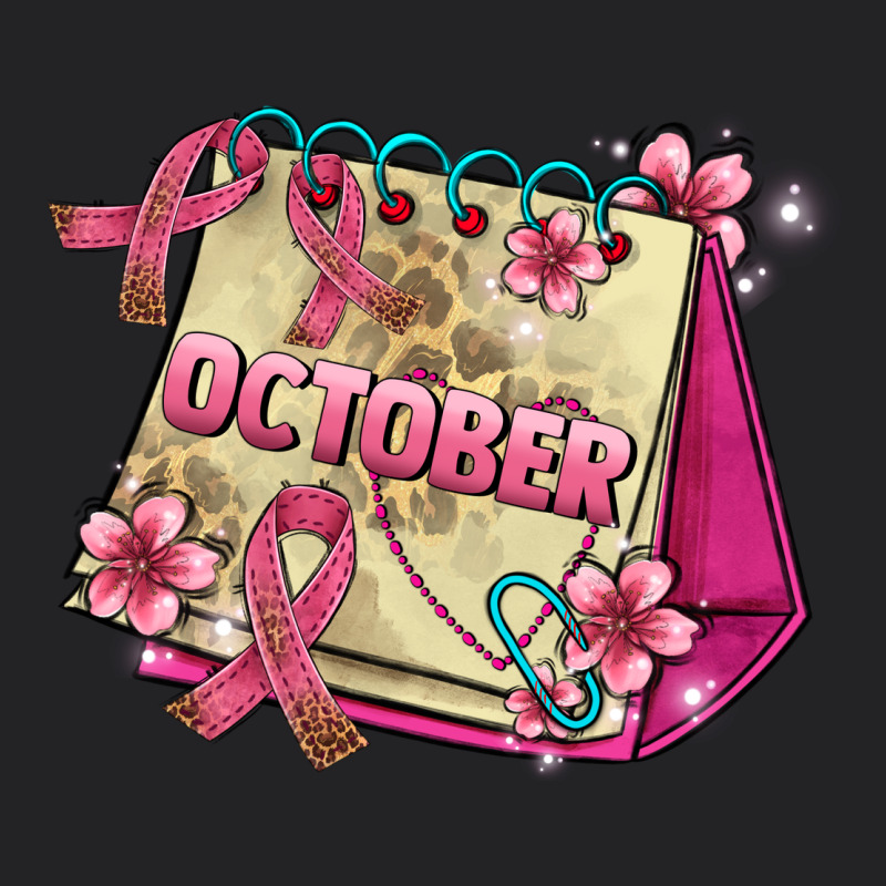 Pink Cancer Ribbon And October Calendar Vintage Tee by AdoDesignShop | Teevron