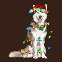 Husky With Christmas Lights Heavy Core Tee | Teevron