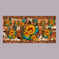 Sunflower Gemstone Leopard Cowhide Horseshoe License Plate Vintage Tee | Teevron