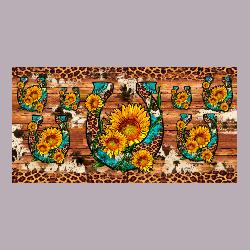 Sunflower Gemstone Leopard Cowhide Horseshoe License Plate Vintage Tee by Artiststas | Teevron