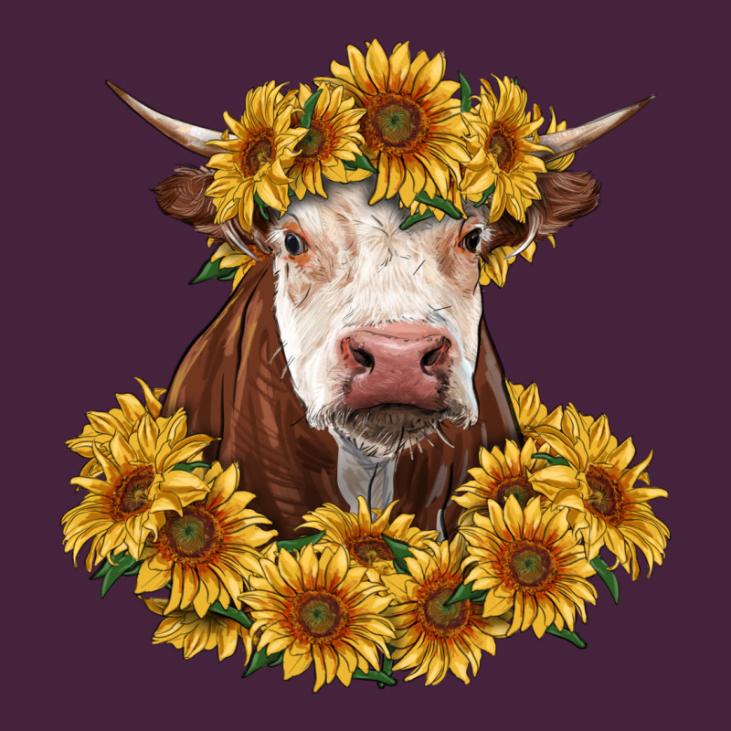 Hereford Cow With Sunflowers Premium Tee by RanaPortraitStore | Teevron