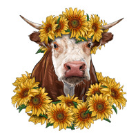 hereford cow with sunflowers | Teevron
