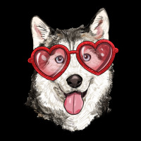 Husky With Love Glasses Ladies Tee | Teevron