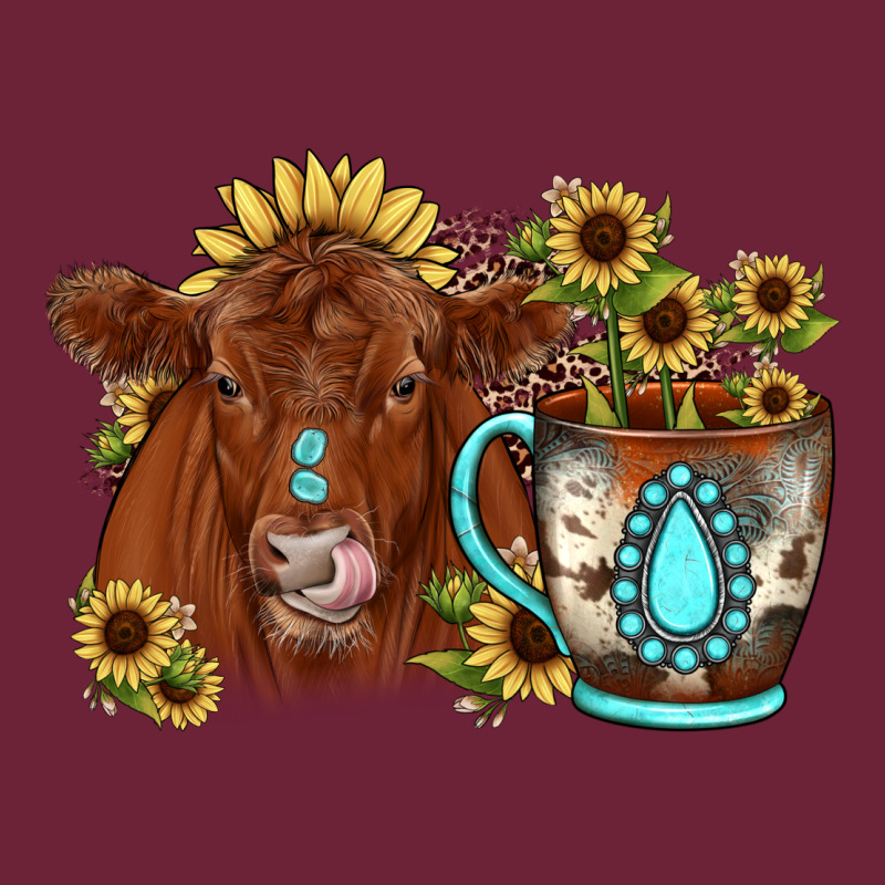 Sunflower Coffee Cup Red Angus Gemstone Long Sleeve Tee by JahusDesignShop | Teevron