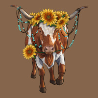 Longhorn Cow With Sunflowers Premium Tee | Teevron