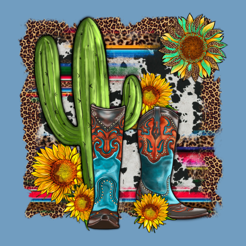 Western Cactus With Cowboy Boots And Sunflowers Urban Heavy Tee by Artiststas | Teevron