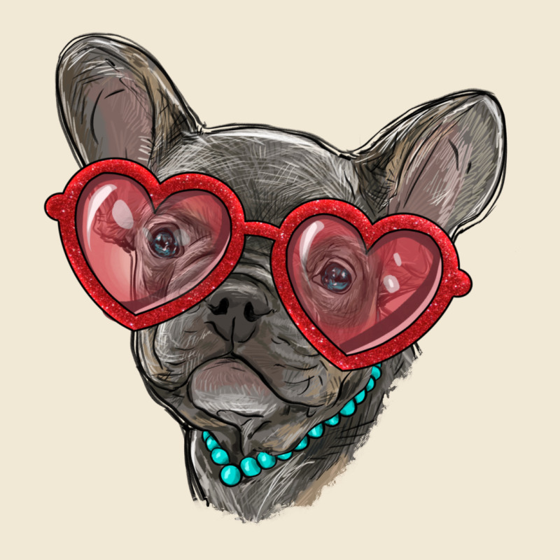 French Bulldog With Love Glasses Ladies Tee by RanaPortraitStore | Teevron