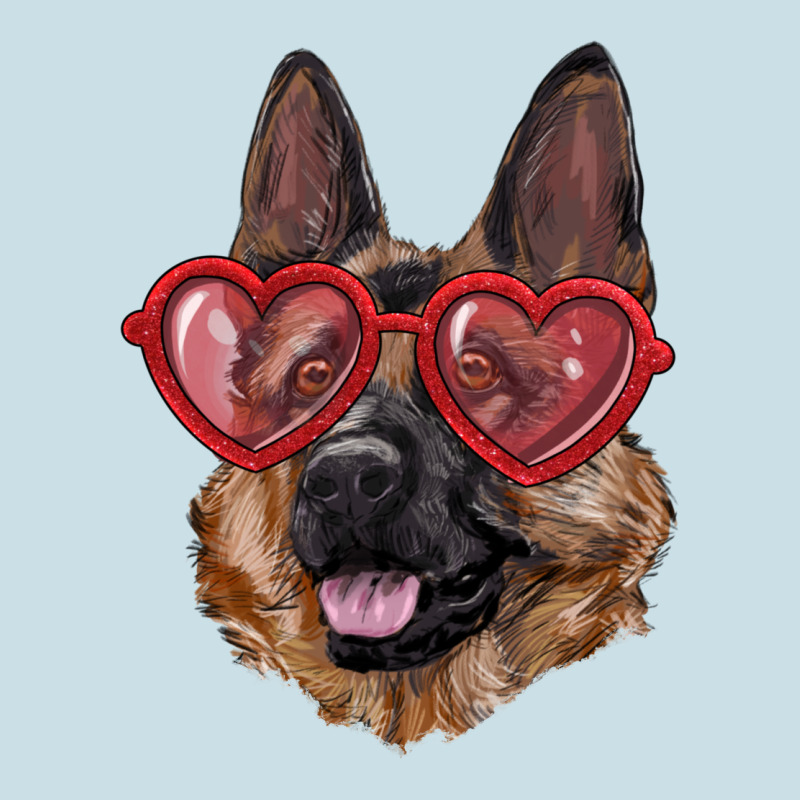 German Shepherd With Love Glasses Ladies Tee by RanaPortraitStore | Teevron