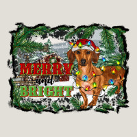 Merry And Bright  Dachshund With Farm Heavy Core Tee | Teevron