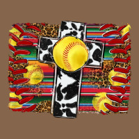 Softball Cross Serape Leopard Background Premium Tee | Teevron