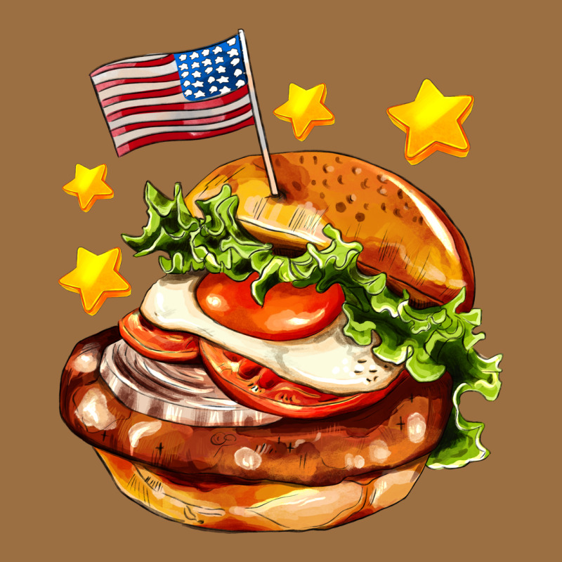 American Flag And Hamburger Vintage Tee by AdoDesignShop | Teevron