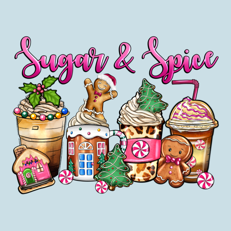 Sugar And Spice Pink Gingerbread Coffee Cups Ladies Tee by Zillion Design Studio | Teevron