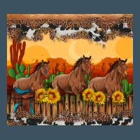 Western Horses And  Sunset With Sunflowers Urban Heavy Tee | Teevron