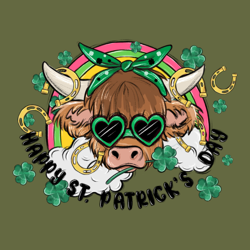 St. Patrick's Day Highland Cow Long Sleeve Tee by MaliasSmallBusiness | Teevron