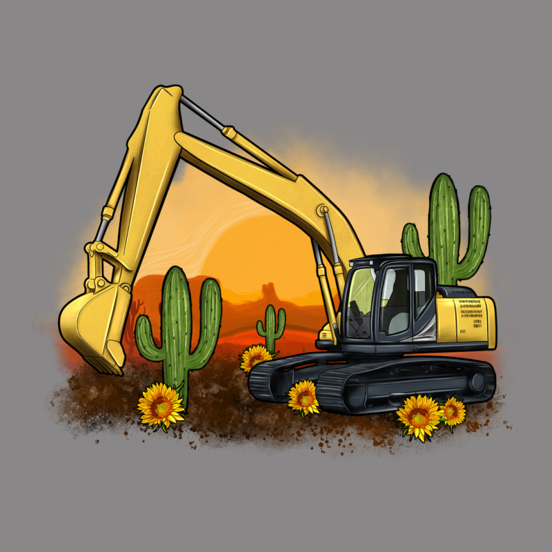 Excavator Cactus Sunflower Sunset Vintage Tee by Artiststas | Teevron