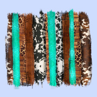 Western Cowhide Wood And Turquoise Glitter Brushstrokes Urban Heavy Tee | Teevron