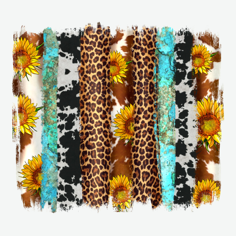 Western Cowhide Leopard Turquoise Brushstrokes Urban Heavy Tee by Artiststas | Teevron