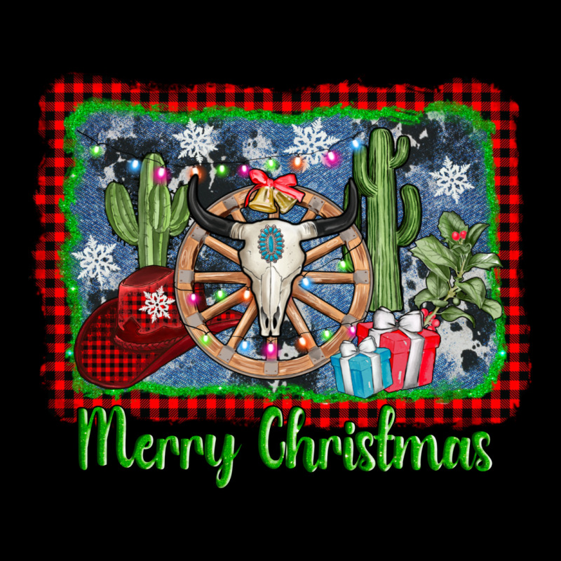 Merry Christmas Western Bull Skull Urban Heavy Tee by AdoDesignShop | Teevron
