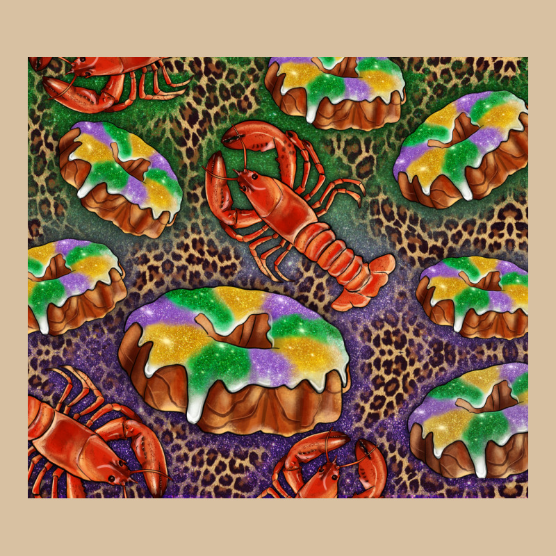Mardi Gras King Cake And Crawfish Heavyweight Hoodie by RanaPortraitStore | Teevron