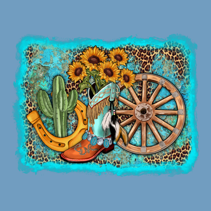 Western Wooden Wheel Cowboy Boots Urban Heavy Tee by AdoDesignShop | Teevron