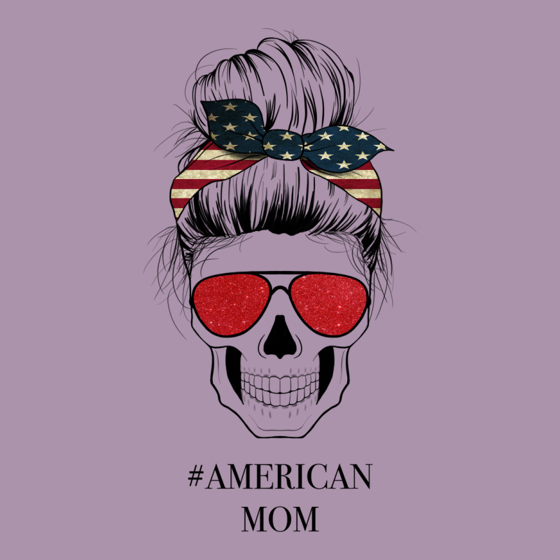 Glitter American Flag Patterned American Mom Skull Heavyweight Hoodie by Bettercallsaul | Teevron