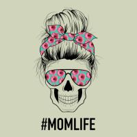 Pink Flower On Cyan Background Mom Skull Heavyweight Hoodie | Teevron