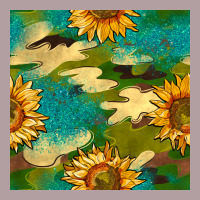 Camouflage Turquoise Glitter Sunflowers Seamless Pattern Vintage Hoodie | Teevron