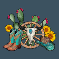 Wheel Bull Skull Western Cowboy Urban Heavy Tee | Teevron