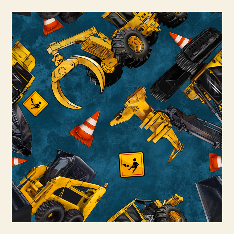 Construction Vehicles Seamless Pattern Vintage Tee by BundleAndBundleShop | Teevron