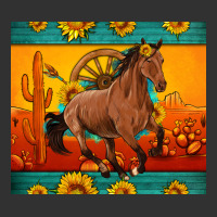 Western Sunset Galloping Horse Sunflower Urban Heavy Tee | Teevron