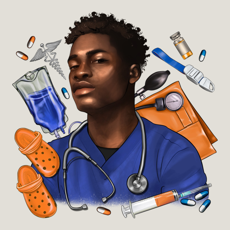 Afro Man Nurse Heavy Core Tee by texasbilliewilder | Teevron