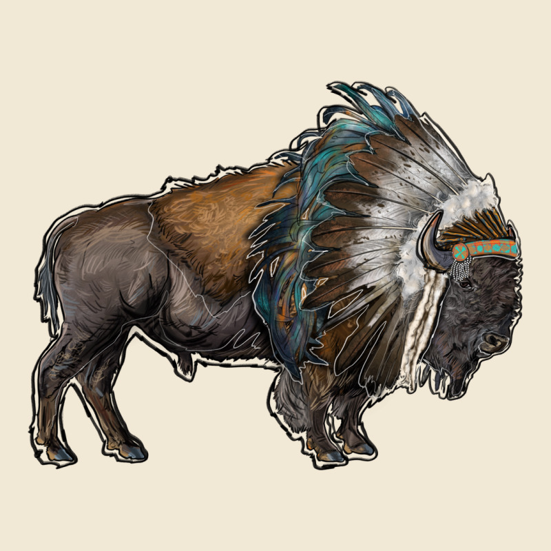 Bison With Indian Headdress Premium Tee by RanaPortraitStore | Teevron