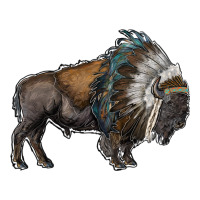 bison with indian headdress | Teevron