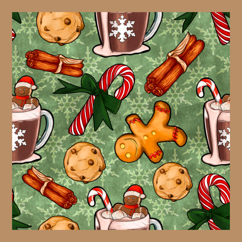 Christmas Hot Chocolate And Cookies Seamless Pattern Vintage Hoodie by BundleAndBundleShop | Teevron