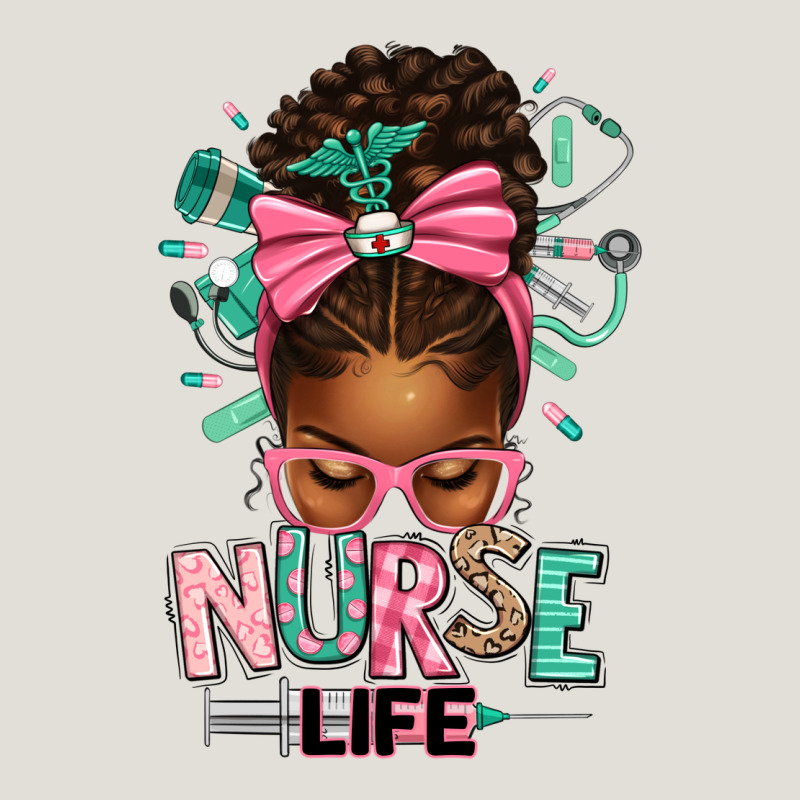 Afro Messy Bun Nurse Life Heavy Core Tee by texasbilliewilder | Teevron
