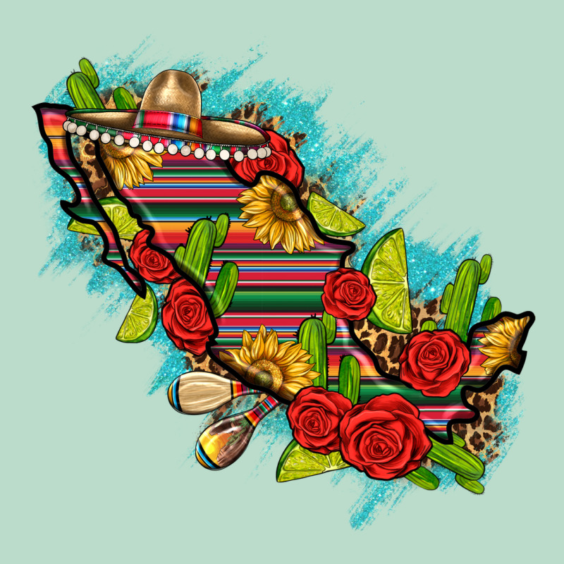 Mexico Map With Leopard And Sunflowers Premium Hoodie by texasbilliewilder | Teevron