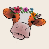 Cow With Flowers Premium Sweatshirt | Teevron