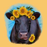 Black Angus With Sunflower Vintage Hoodie | Teevron