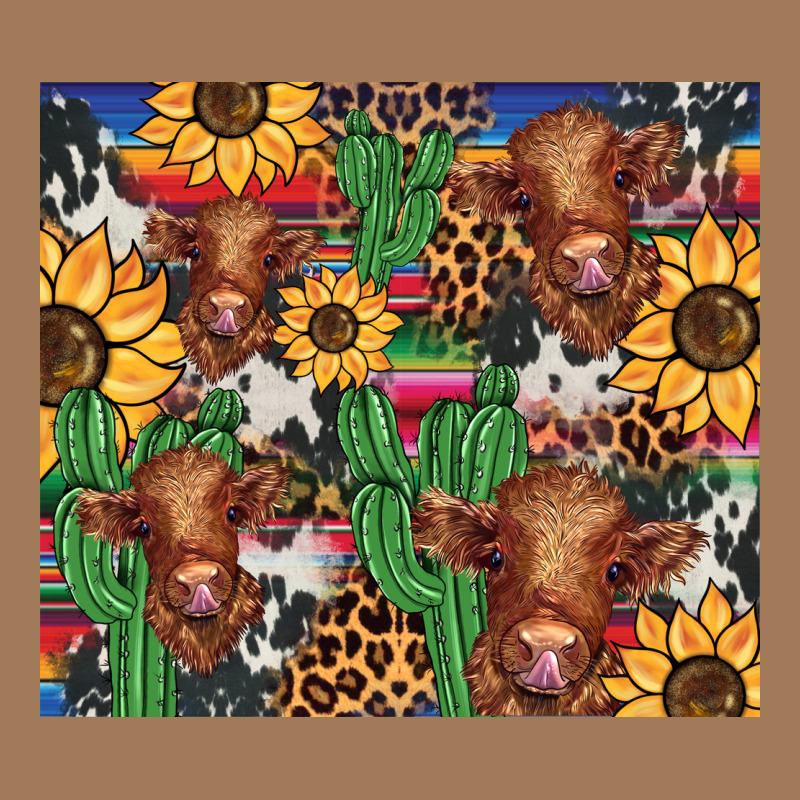 Western Cactus Sunflower Highlands Cow Classic Tee by BarkalooDesign | Teevron