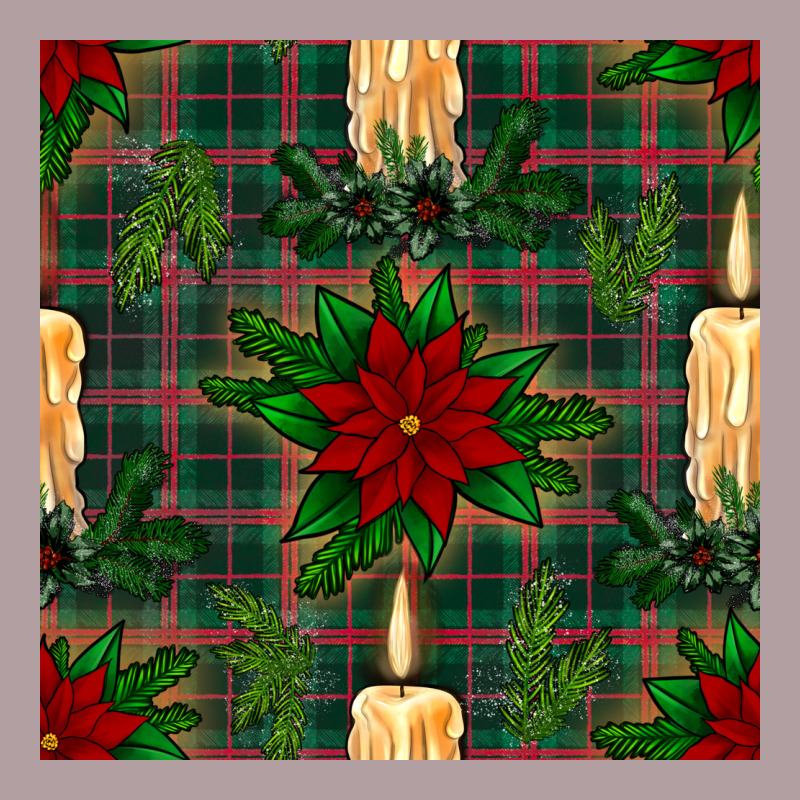 Christmas Candle And Ornaments Seamless Pattern Vintage Hoodie by BundleAndBundleShop | Teevron