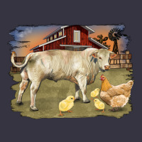 Charolaris Bull And Chicken In Barnyard Vintage Hoodie | Teevron